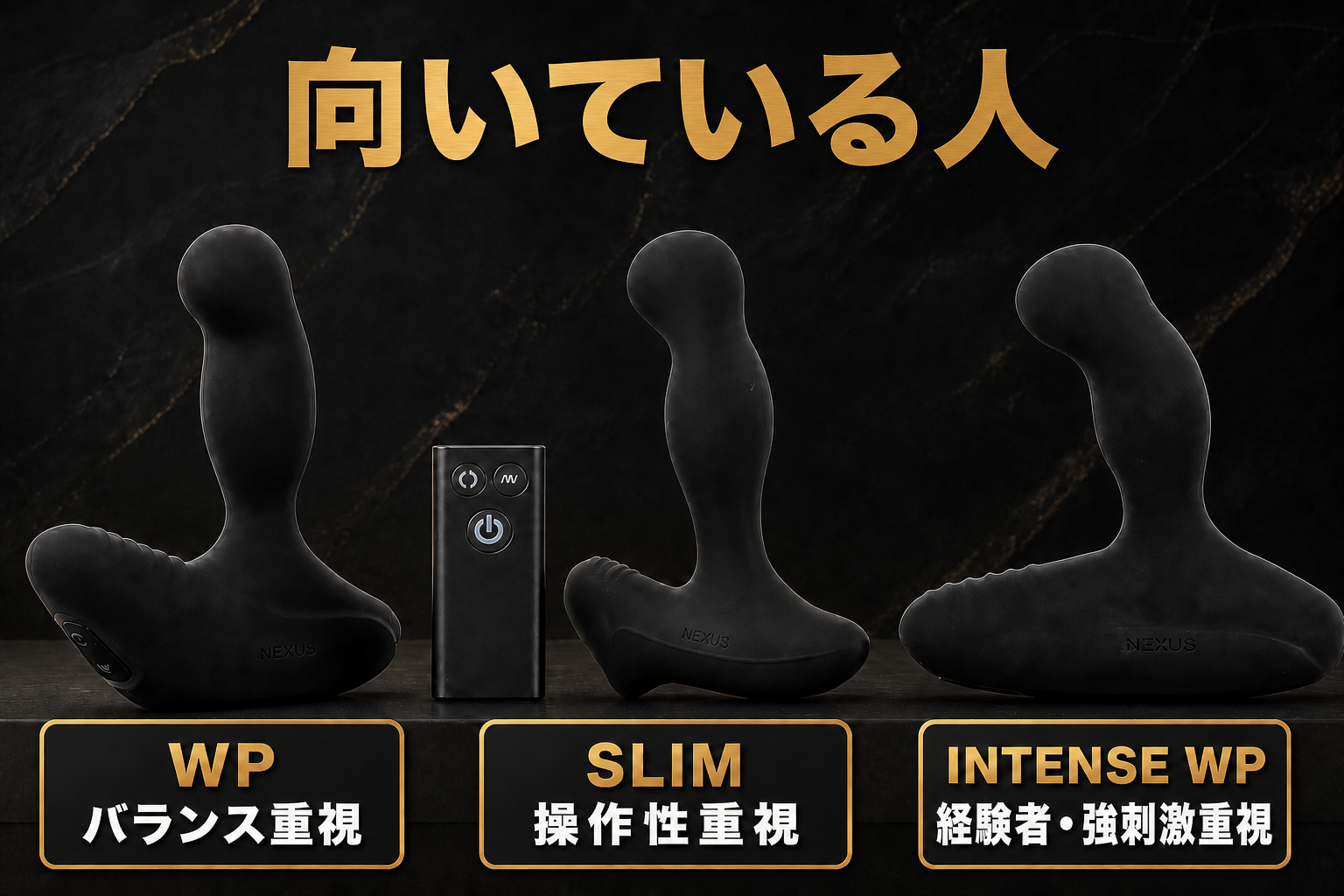NEXUS REVO WP・SLIM・INTENSE WPの向いている人を比較するイメージ